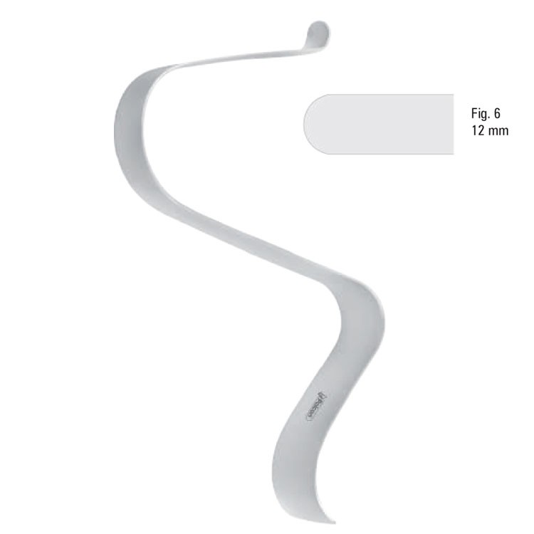 Retractor soft tissue Tessier s-shape fig.6, 125mm black