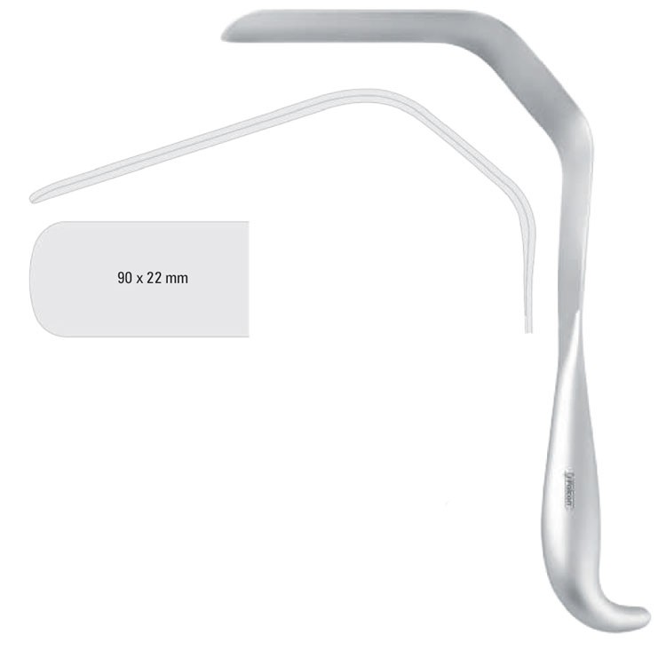 Retractor thorax Tessier fig.1, 205mm black