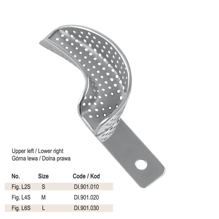 Impression tray partial with rim upper left / lower right fig. L6S
