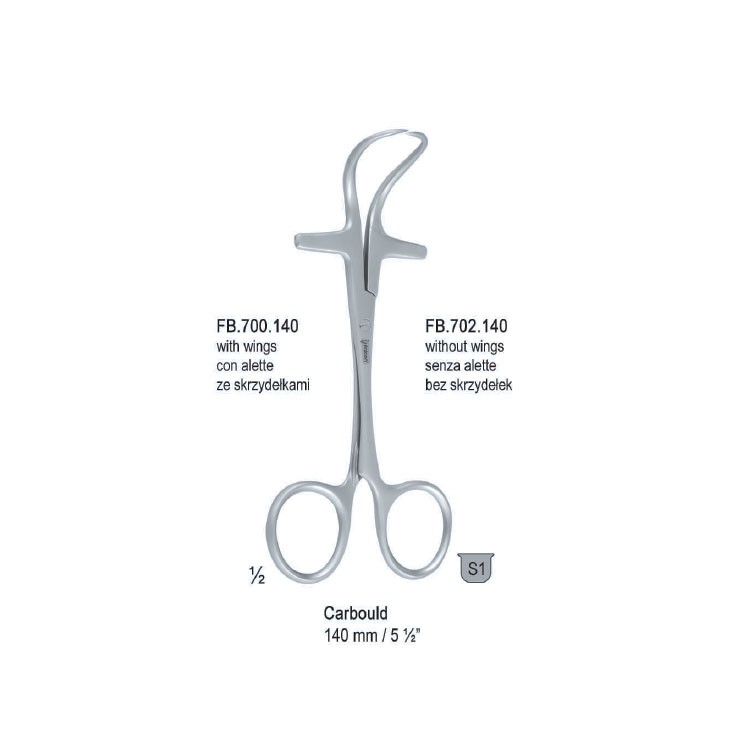 Forceps tongue Carbould without wings140mm