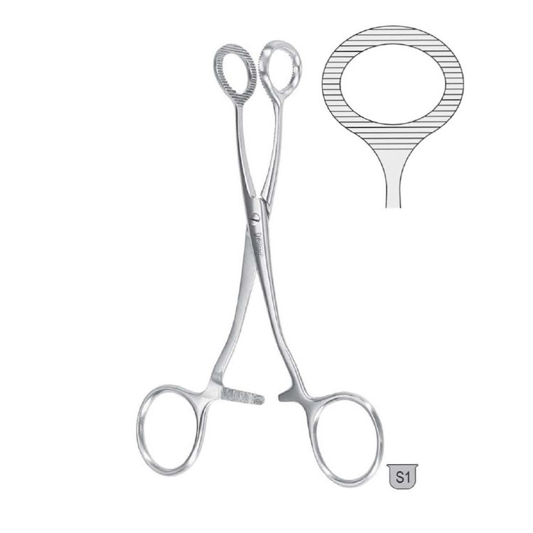 Forceps tongue Collin oval jaw 170mm