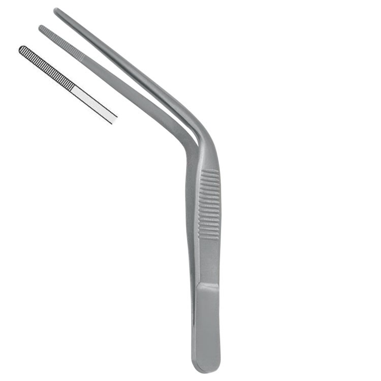 Forceps aural dressing Troeltsch serrated angled 115mm