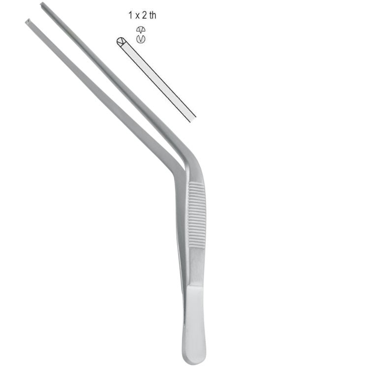 Forceps aural tissue Troeltsch (Wilde) 1x2th angled 100mm