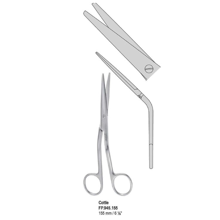 Scissors nasal Cottle bent 155mm