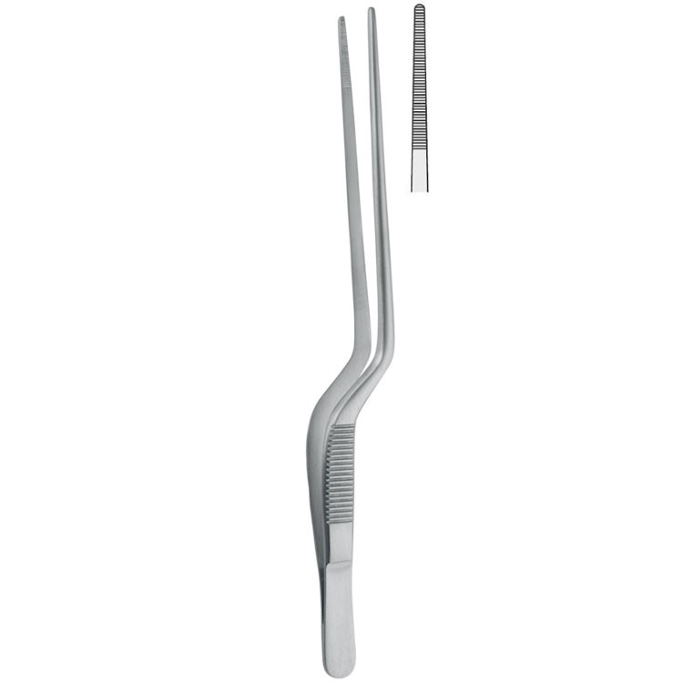 Forceps nasal dressing Jansen serrated bayonet 160mm