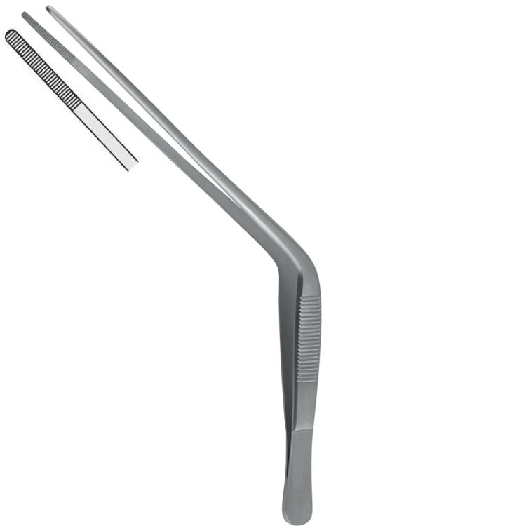 Forceps nasal dressing Troeltsch (Wilde) serrated angled 150mm