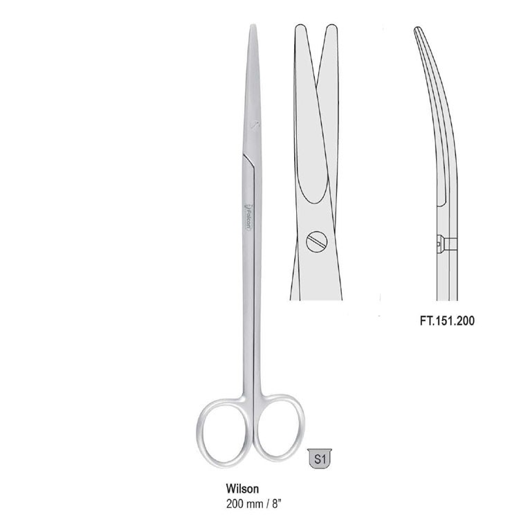 Scissors tonsil Wilson curved 200mm