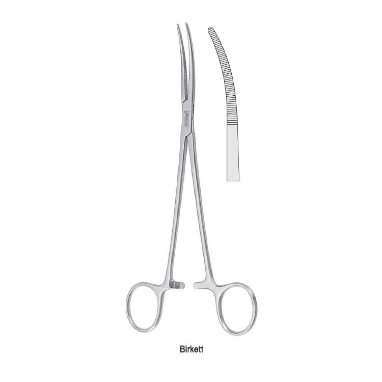 Forceps artery Birkett curved 185mm