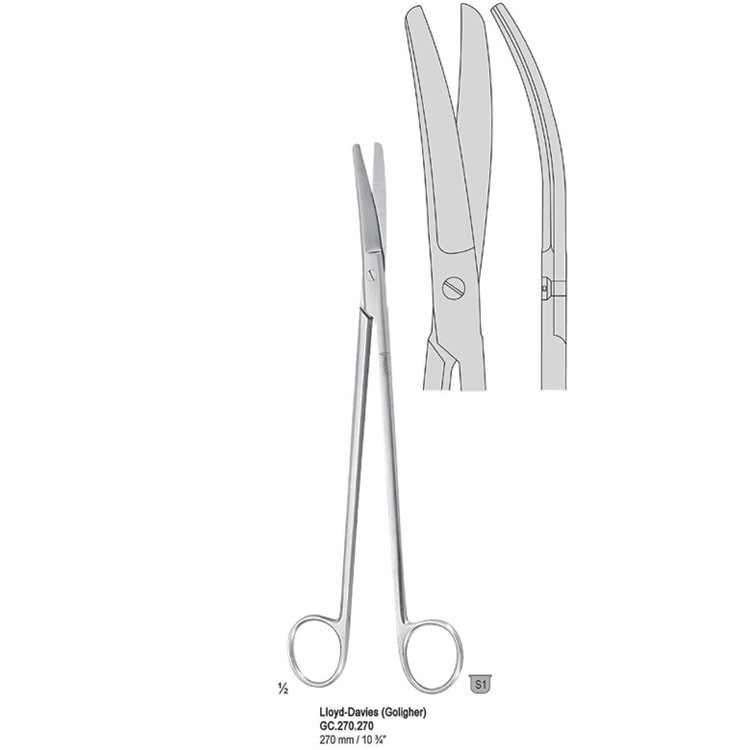 Scissors Rectal Lloyd-Davies (Goligher) curved 270mm