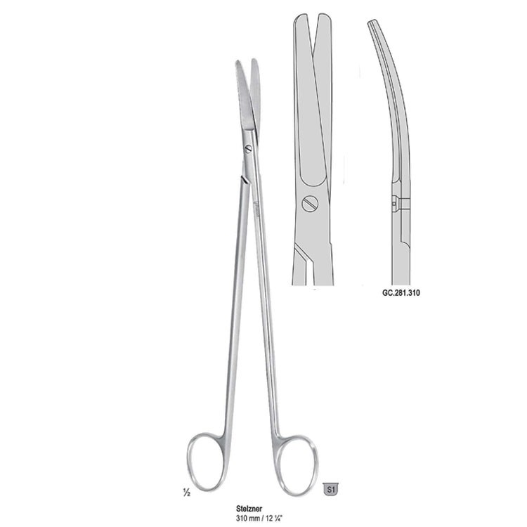 Scissors Rectal Stelzner curved 310mm