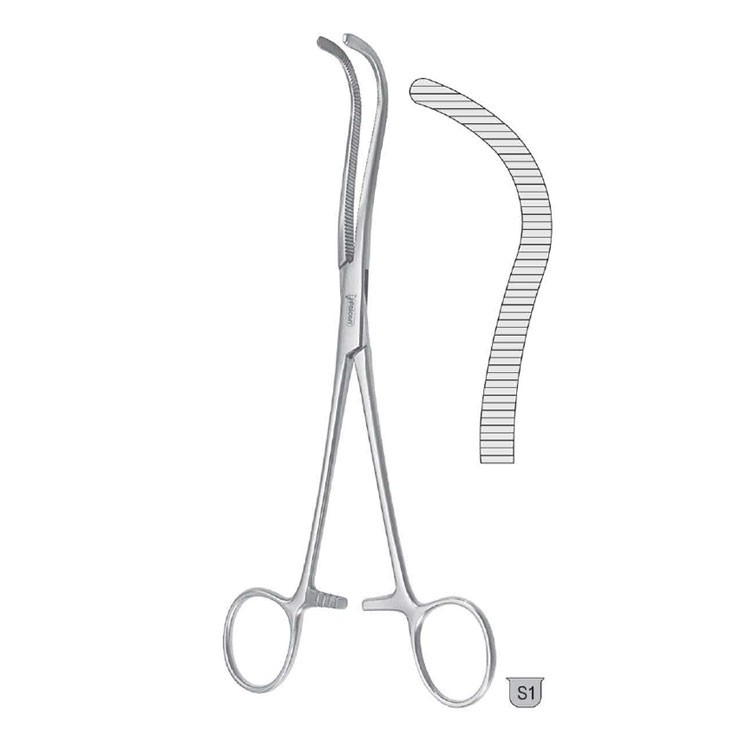 Clamp kidney pedicle Guyon-Pean curved 195mm