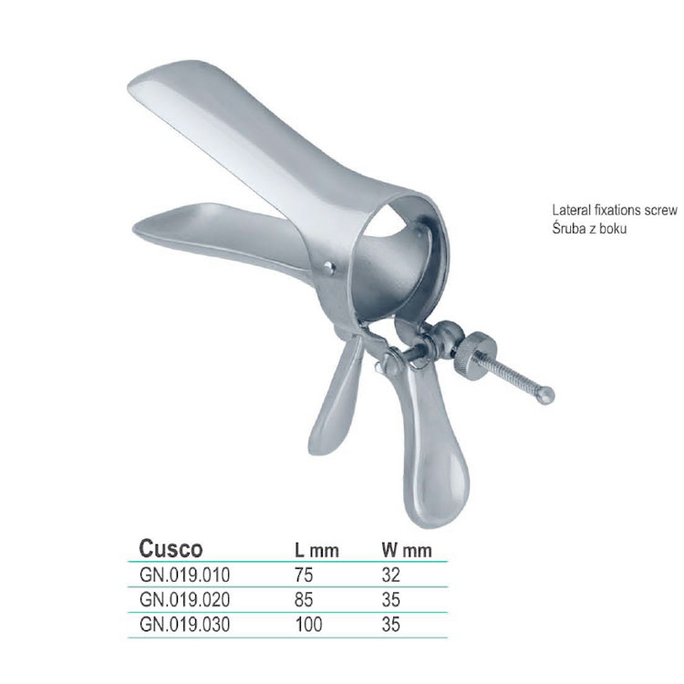 Specula vaginal Cusco side screw (Flat Duck Beak) 75x32mm 