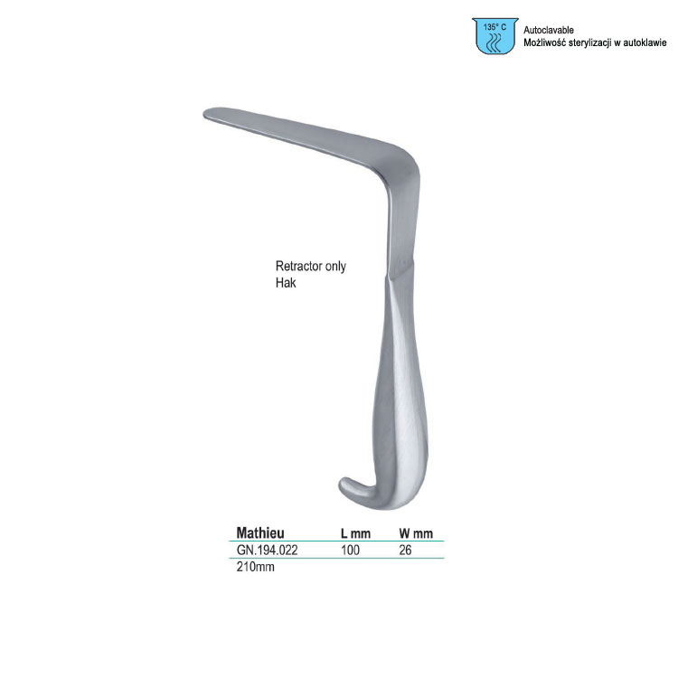 Retractor vaginal Mathieu 100x26mm fig. 2
