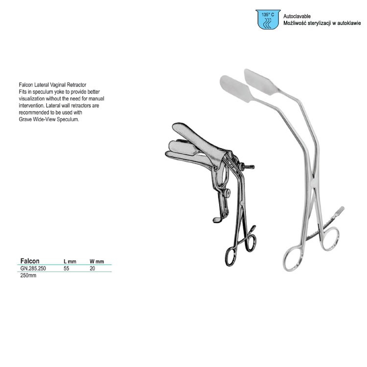 Retractor vaginal lateral Falcon 250mm
