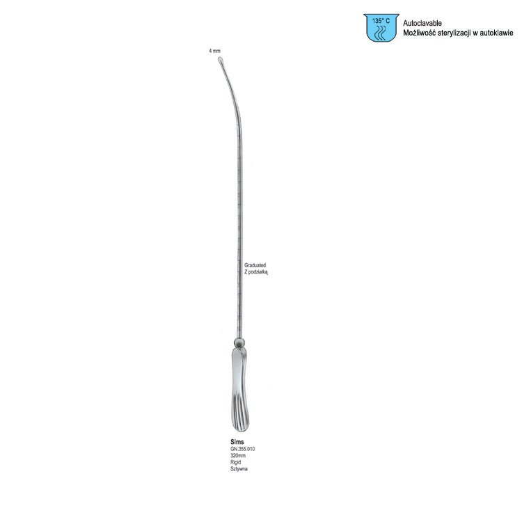 Sound uterine Sims graduated in cm malleable SP