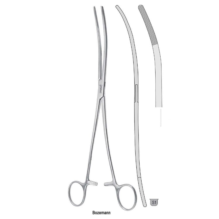 Forceps dressing Bozemann serrated s-shape 275mm