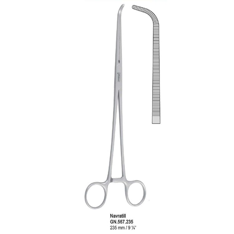 Forceps hysterectomy Navratill curved 235mm