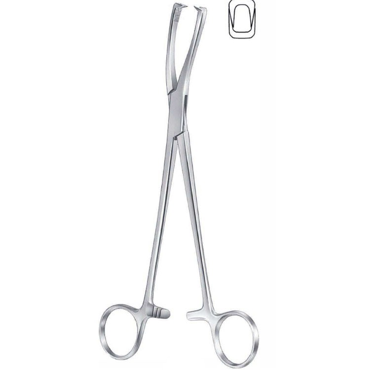 Forceps vulsellum Jacobs 2x2th sideways 210mm