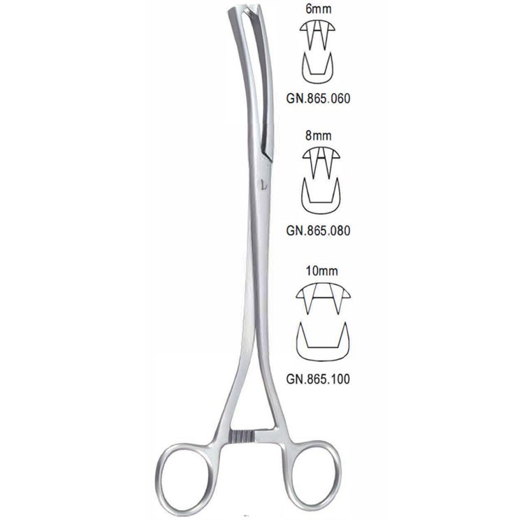 Forceps vulsellum Museux 2x2th sideways 10x240mm