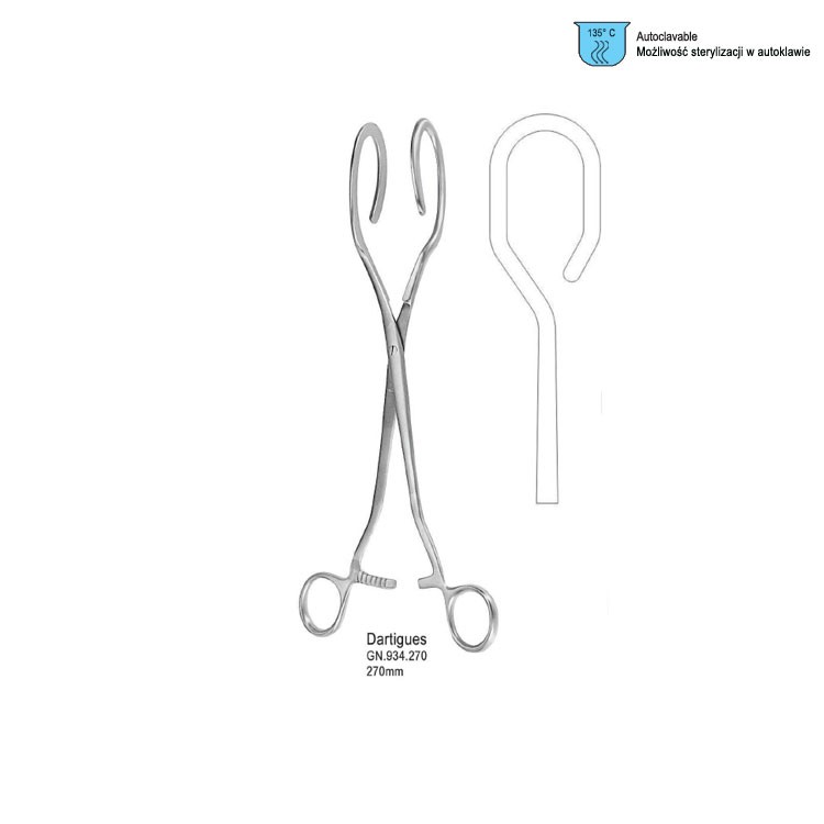 Forceps uterine elevating Dartigues 270mm