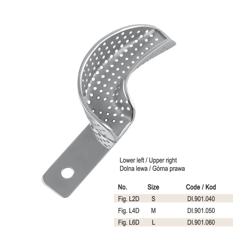 Impression tray partial with rim upper right / lower left fig. L6D