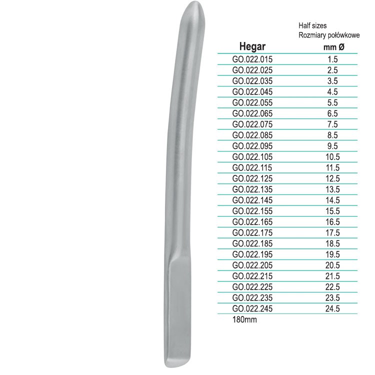 Dilator uterine SE Hegar Ø 7.5mm/185mm