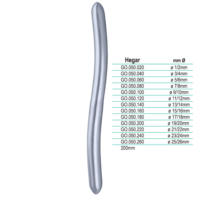 Dilator uterine DE Hegar Ø 1/2mm, 200mm
