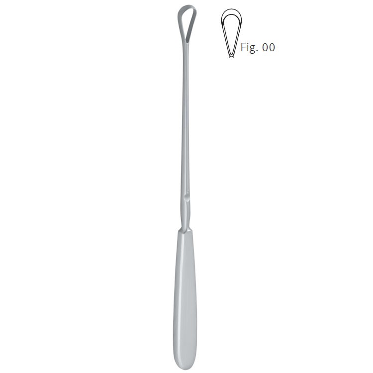 Curette uterine Sims rigid sharp fig.00/5x255mm