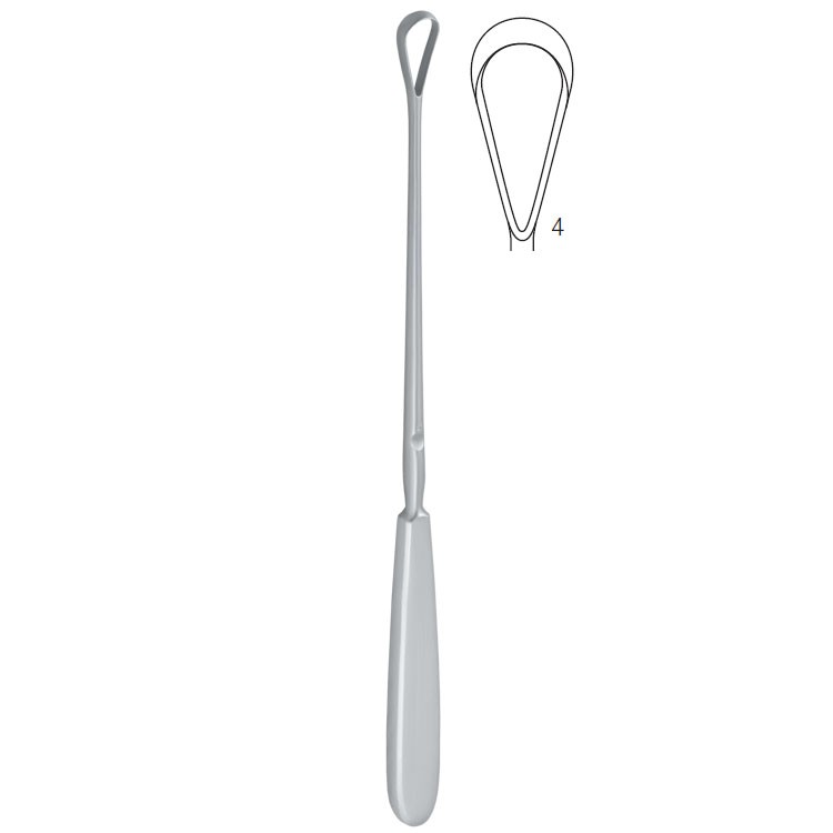 Curette uterine Sims rigid sharp fig.4/11x255mm