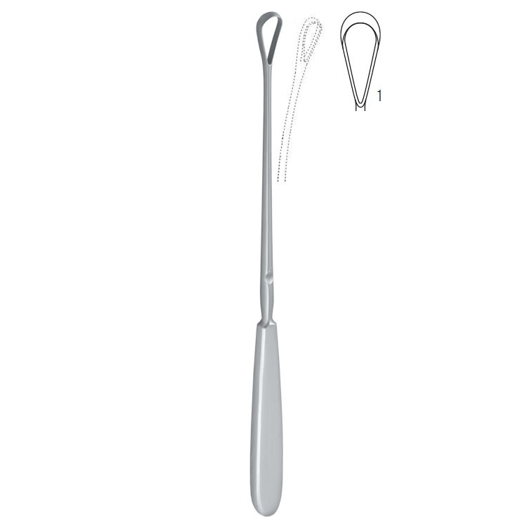 Curette uterine Sims malleable sharp fig.1/7x255mm