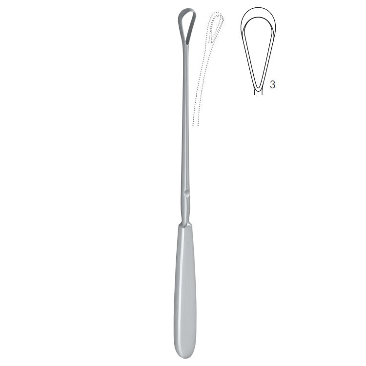 Curette uterine Sims malleable sharp fig.3/9x255mm