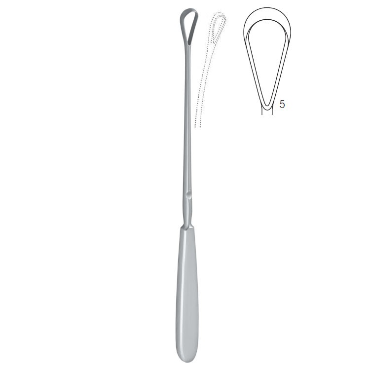 Curette uterine Sims malleable sharp fig.5/12x255mm