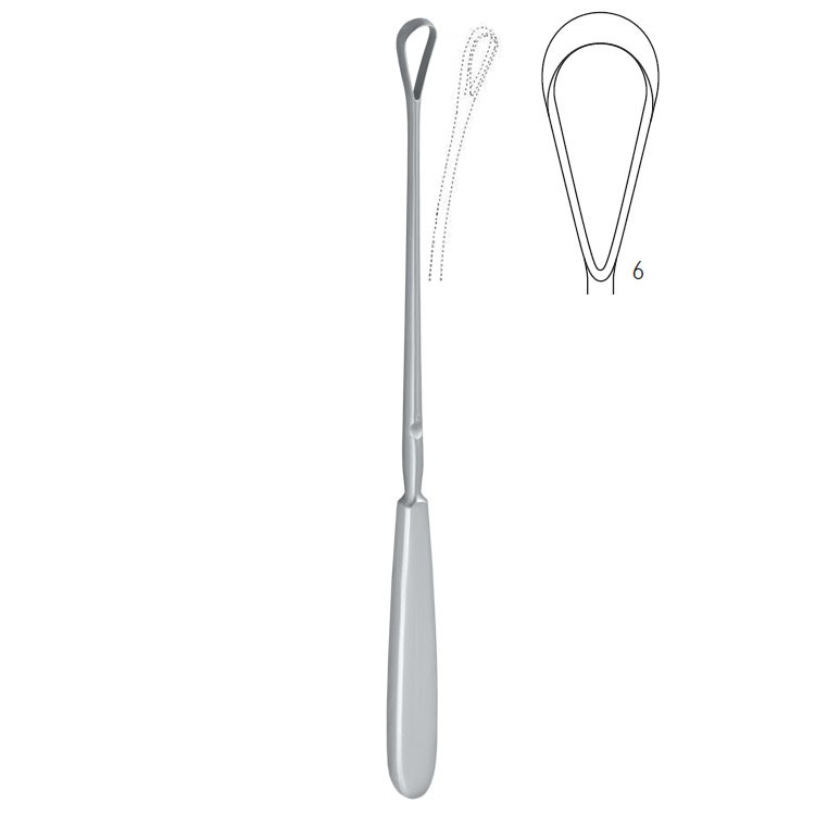 Curette uterine Sims malleable sharp fig.6/14x255mm