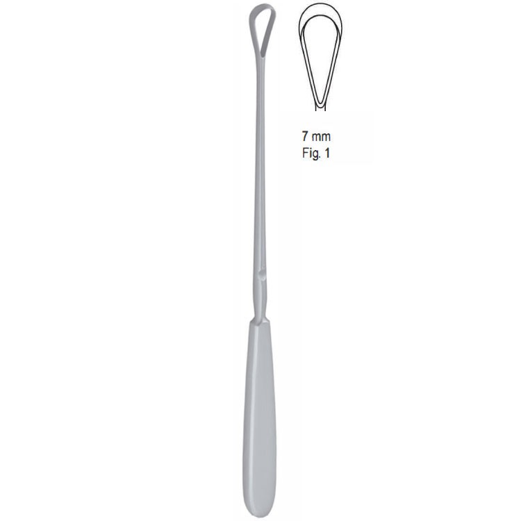 Curette uterine Sims rigid blunt fig.1/7x255mm