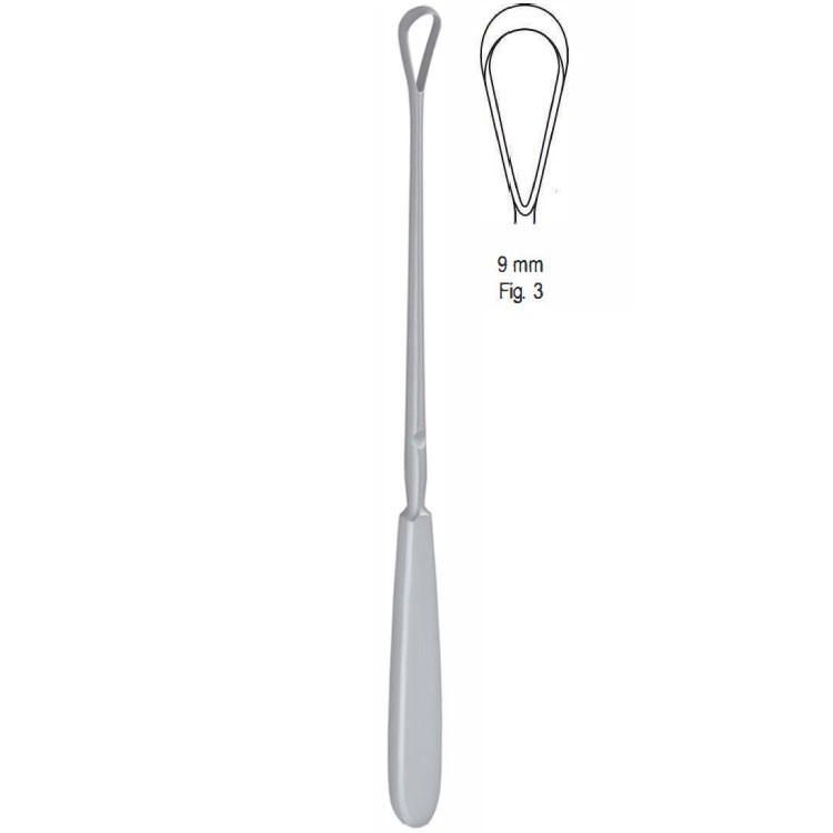 Curette uterine Sims rigid blunt fig.3/9x255mm