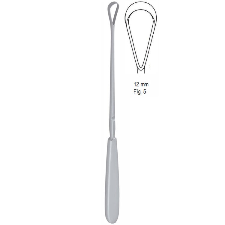 Curette uterine Sims rigid blunt fig.5/12x255mm