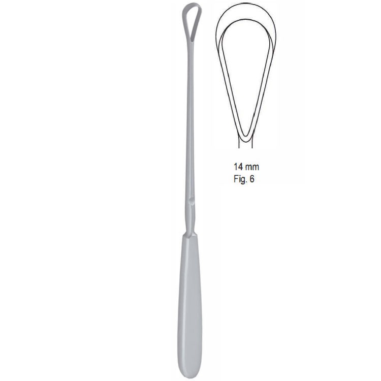 Curette uterine Sims malleable blunt fig.6/14x255mm