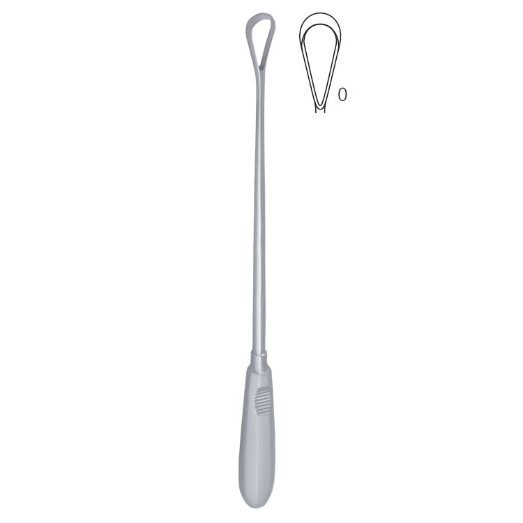 Curette uterine Recamier rigid sharp fig.0/6x310mm
