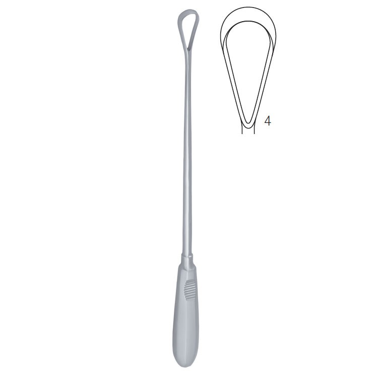 Curette uterine Recamier rigid sharp fig.4/11x310mm