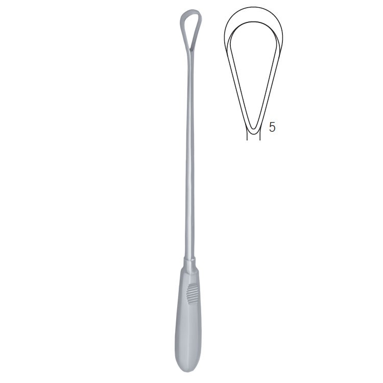 Curette uterine Recamier rigid sharp fig.5/12x310mm