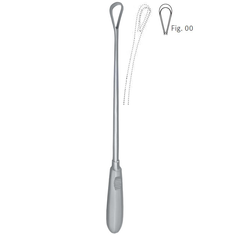 Curette uterine Recamier malleable sharp fig.00/5x310mm