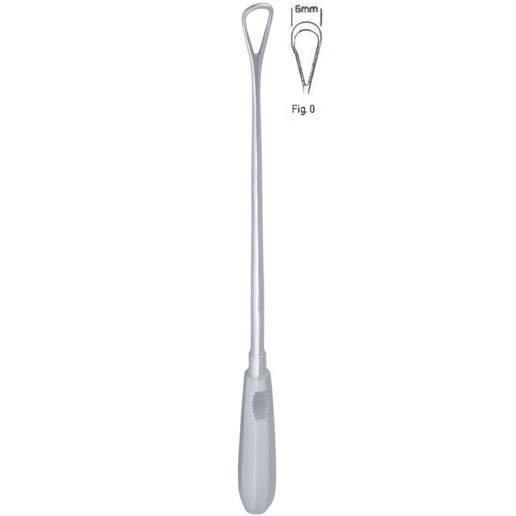 Curette uterine Recamier rigid blunt fig.0/6x310mm