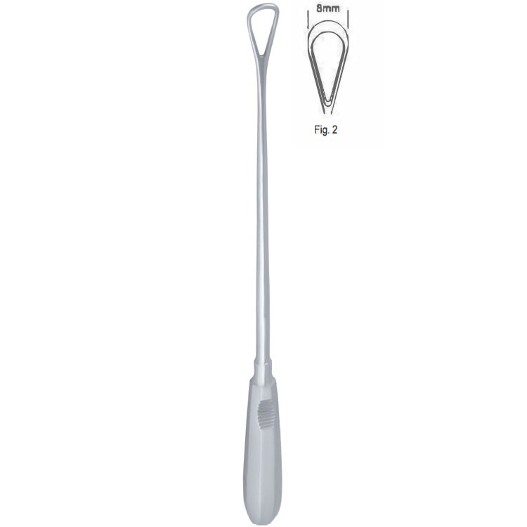 Curette uterine Recamier rigid blunt fig.2/8x310mm