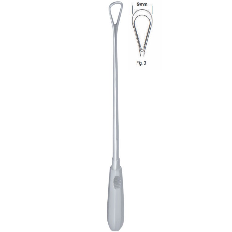 Curette uterine Recamier rigid blunt fig.3/9x310mm
