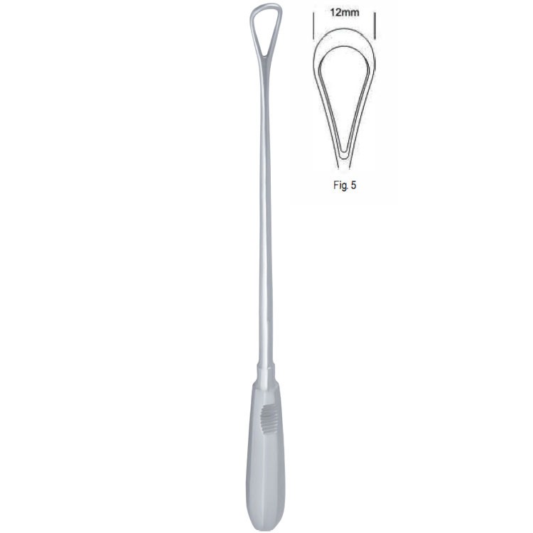 Curette uterine Recamier rigid blunt fig.5/12x310mm