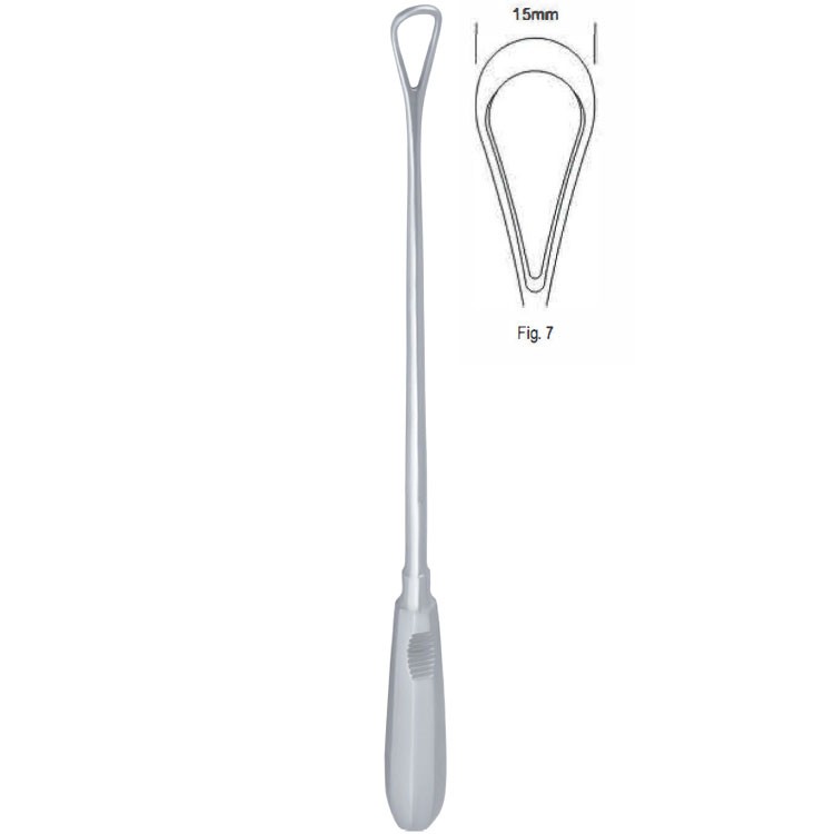 Curette uterine Recamier rigid blunt fig.7/15x310mm