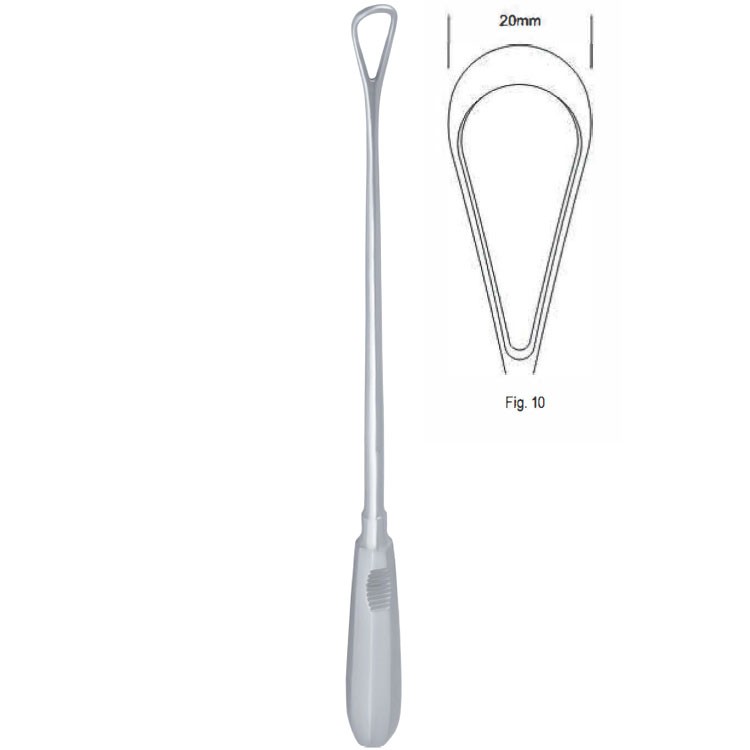 Curette uterine Recamier rigid blunt fig.10/20x310mm