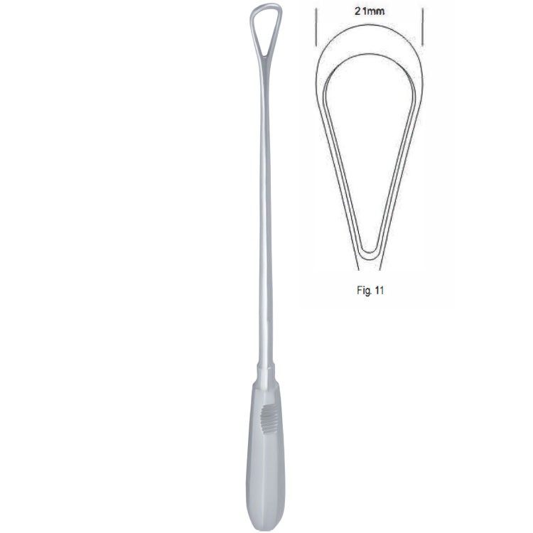 Curette uterine Recamier rigid blunt fig.11/21x310mm