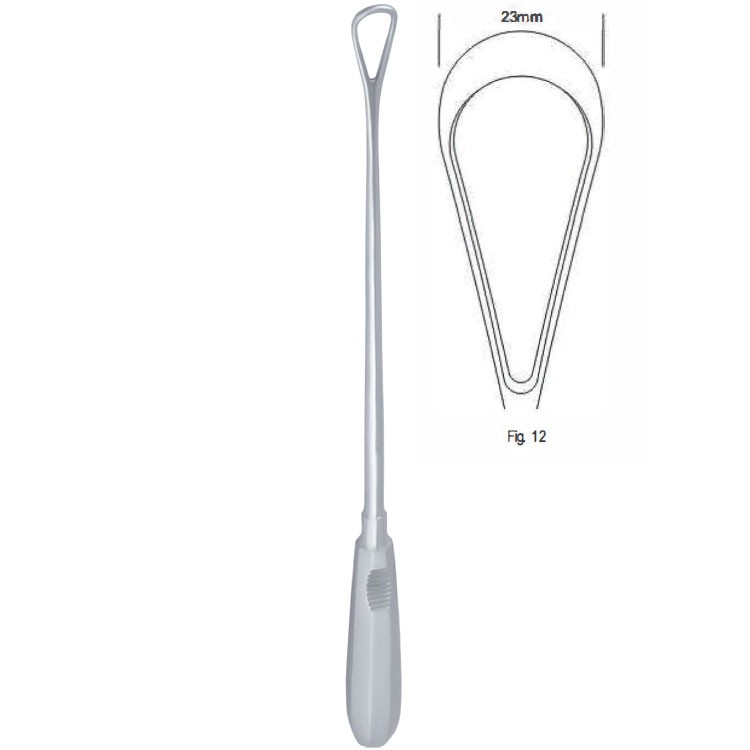 Curette uterine Recamier rigid blunt fig.12/23x310mm