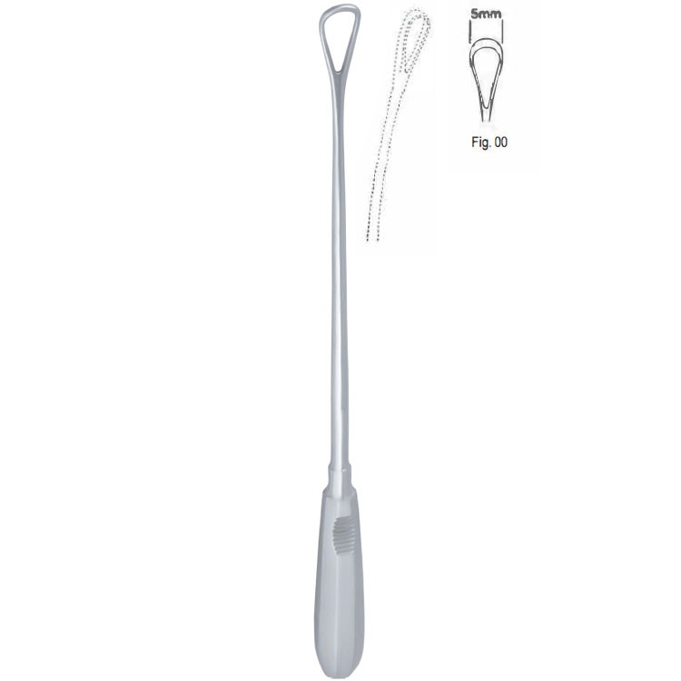 Curette uterine Recamier malleable blunt fig.00/5x310mm